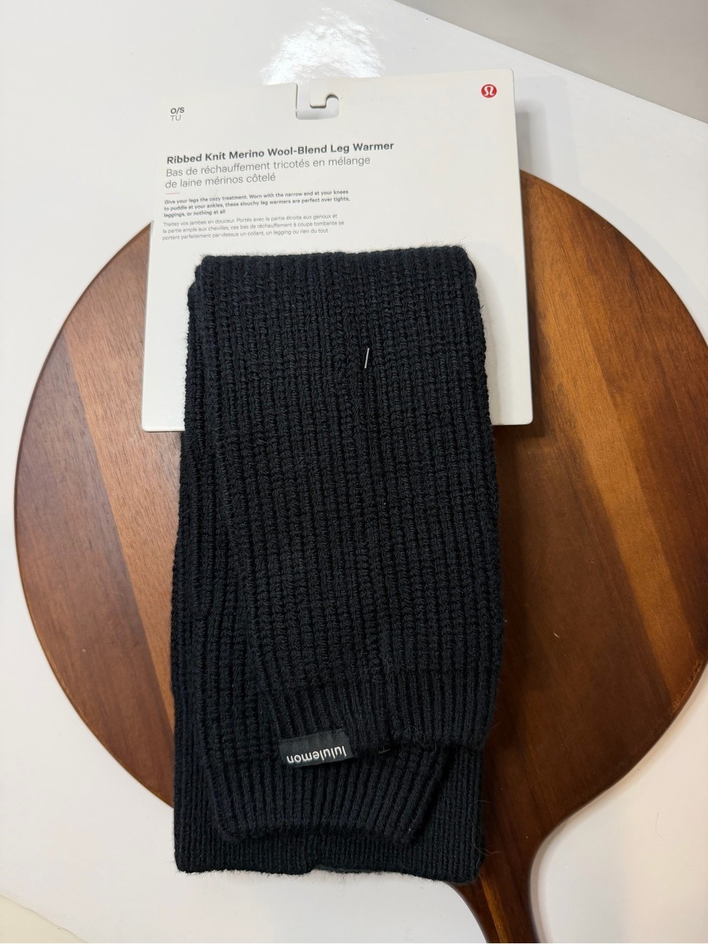 Lululemon Ribbed Knit Merino Wool Blend Leg Warmer Black One Size NWT